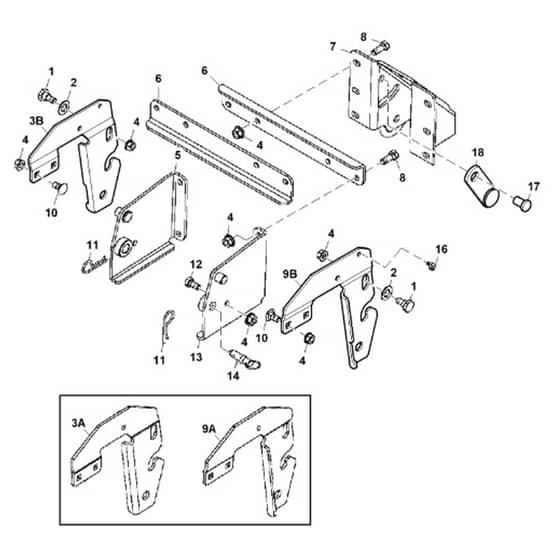 John Deere X165 - PC10451 - Mounting Brackets - ST247205