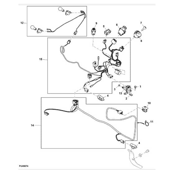 John Deere X166 - PC13345 - Wiring Harness - ST1042426