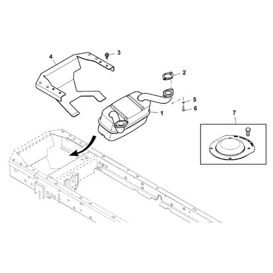 John Deere X166 - PC13345 - Muffler - ST902391