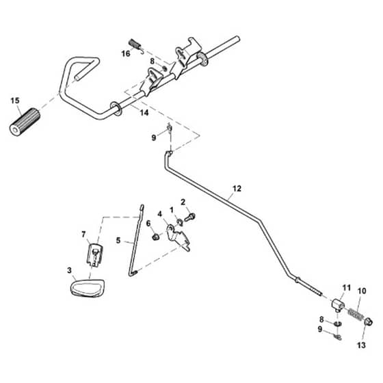 John Deere X166 - PC13345 - Brake Pedal - ST902950