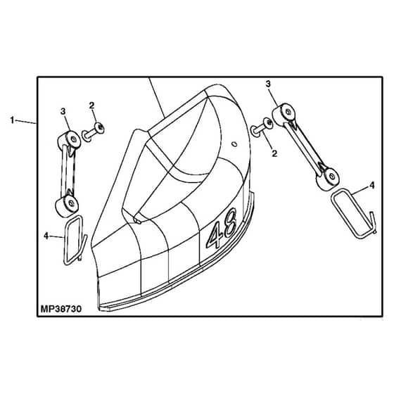 John Deere X166 - PC13345 - Mulch Cover - ST914188