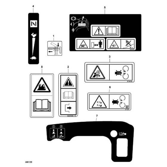 John Deere X167R - PC16002 - Labels - ST1015165