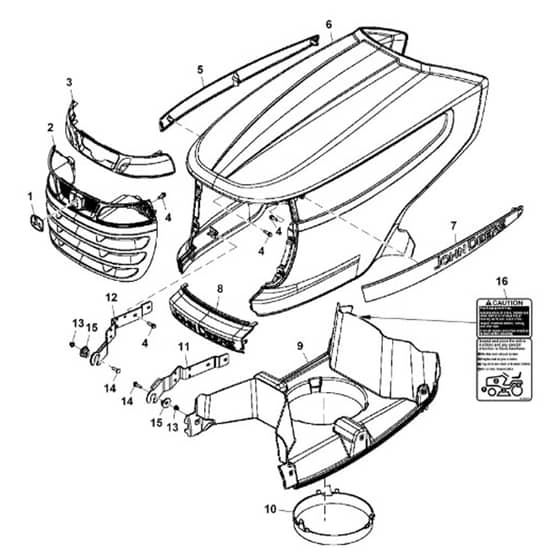 John Deere X300 - PC9519 - Hood ( - 280000) - ST541479