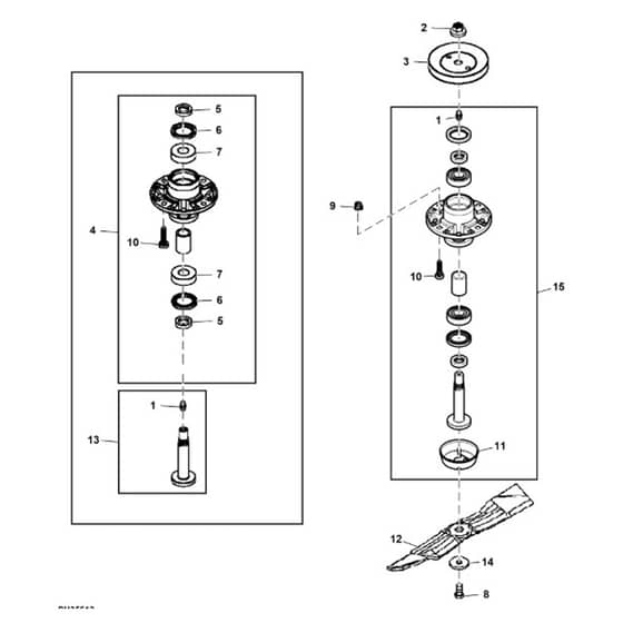 John Deere X300 - PC9519 - Spindles - ST541525