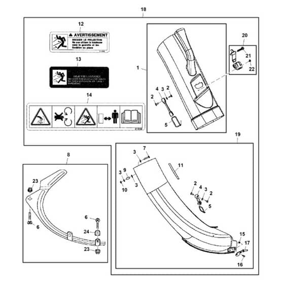 John Deere X300 - PC9519 - Lower Chute (085001 - ) - ST541537