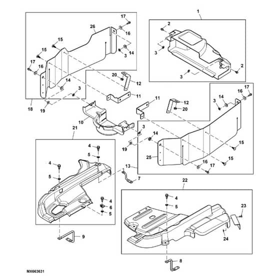 John Deere X300 - PC9519 - Shield Kits - ST810833