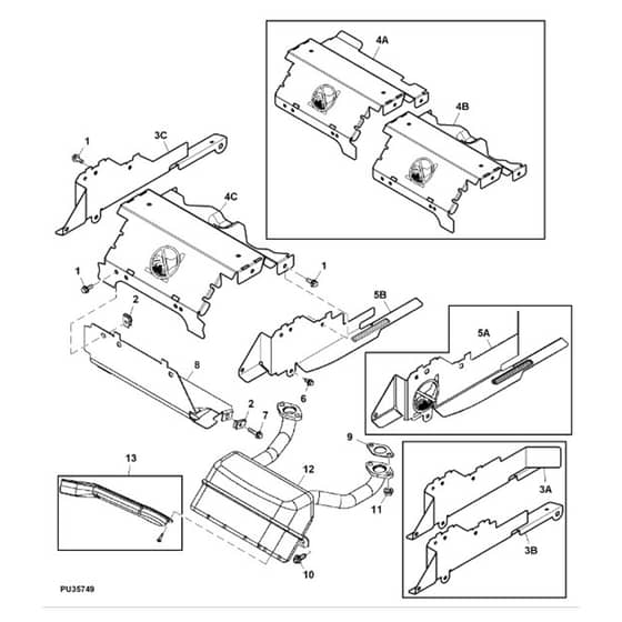 John Deere X300R - PC9608 - Muffler - ST559181