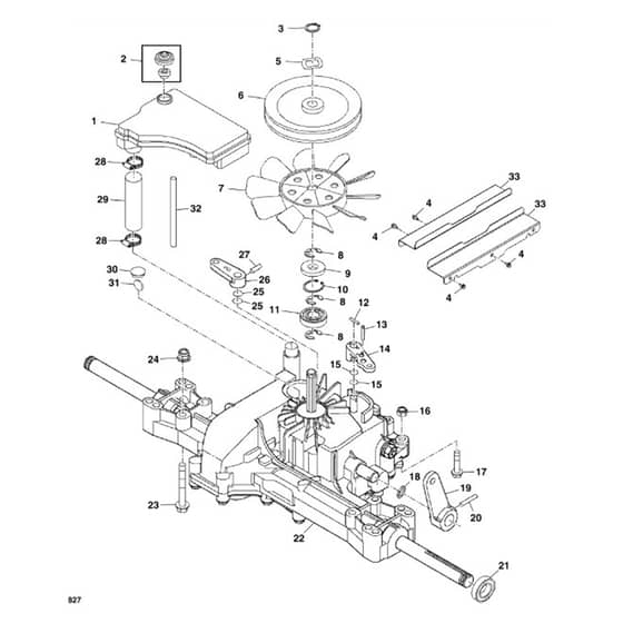 John Deere X300R - PC9608 - Transaxle Case - ST559210