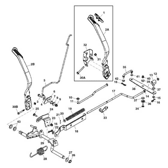John Deere X300R - PC9608 - Brake Pedal - ST559220