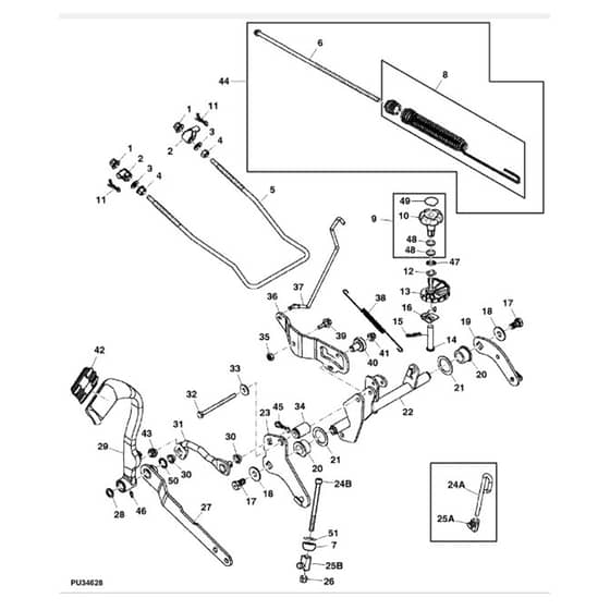 John Deere X300R - PC9608 - Lift Pedal - ST559235
