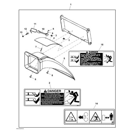 John Deere X300R - PC9608 - Rear Deflector - ST559249