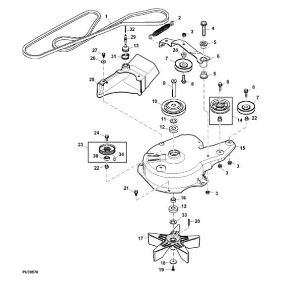 John Deere X300R - PC9608 - Pto Belt - ST983537