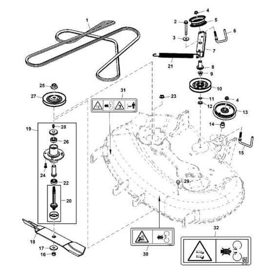 John Deere X304 - PC9520 - Mower Drive (050001 - ) - ST541506