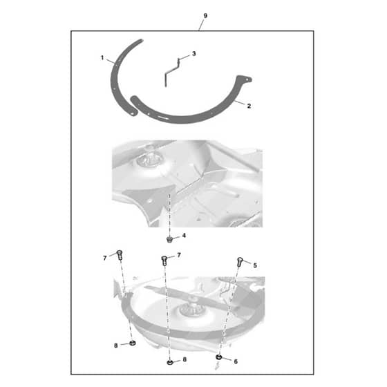 John Deere X304 - PC9520 - Baffle Kit - ST773584