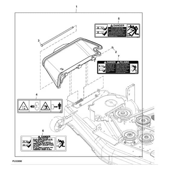 John Deere X310 - PC10883 - Discharge Chute - ST963643