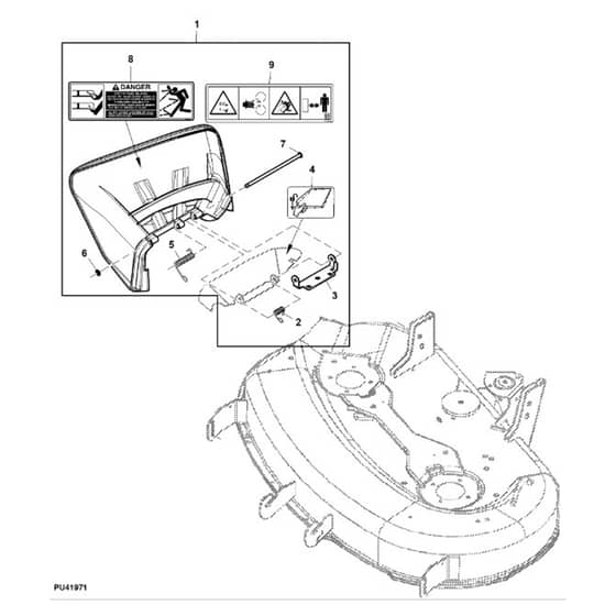 John Deere X310 - PC10883 - Chute Kit - ST996182