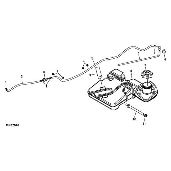 John Deere X320 - PC9521 - Fuel Tank ( - 150000) - ST541148
