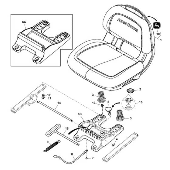 John Deere X320 - PC9521 - Seat - ST541202