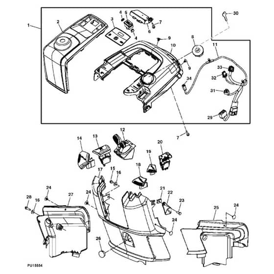 John Deere X320 - PC9521 - Instrument Panel ( - 040000) - ST541204