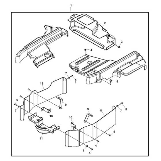 John Deere X320 - PC9521 - Shield Kit - ST541812