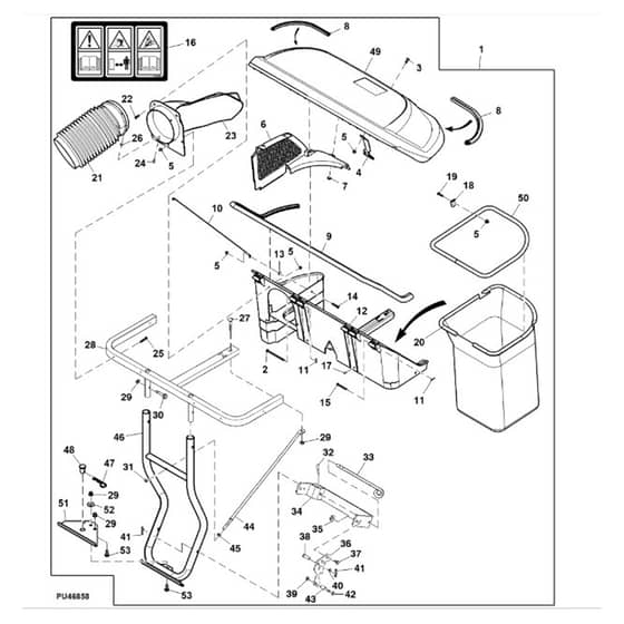John Deere X320 - PC9521 - Hopper Kit - ST931692