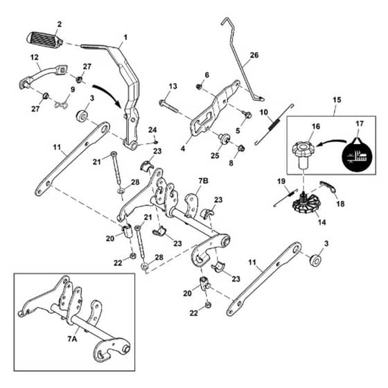 John Deere X350 - PC12707 - Lift System - ST931690