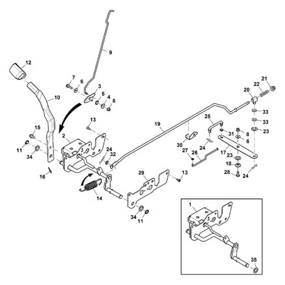 John Deere X350R - PC12708 - Brake Pedal - ST840826