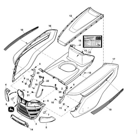 John Deere X354 - PC12709 - Hood - ST840191