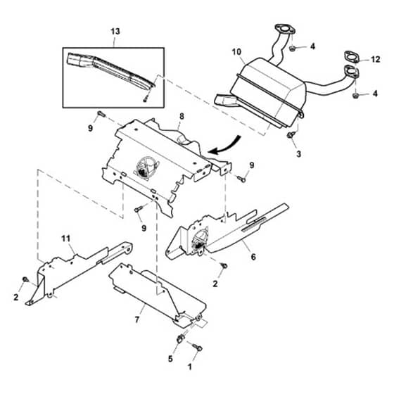 John Deere X354 - PC12709 - Muffler - ST842230