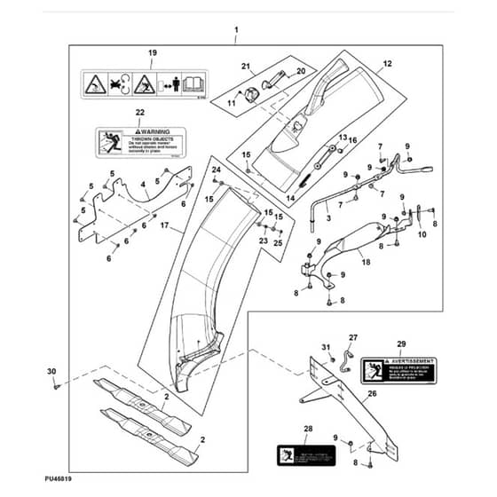 John Deere X354 - PC12709 - Chute Kit - ST846695