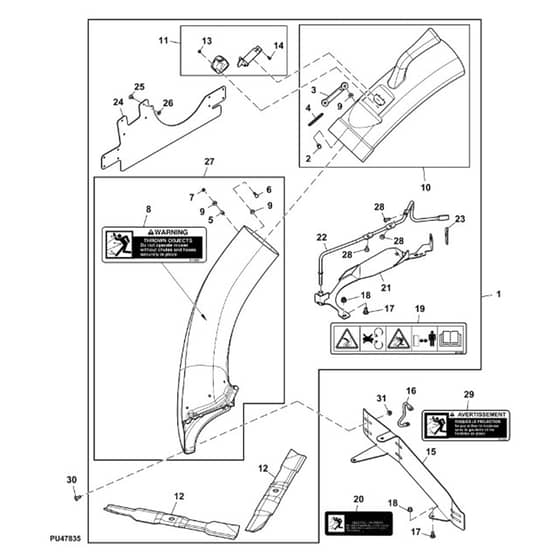 John Deere X354 - PC12709 - Chute Kit - ST855326