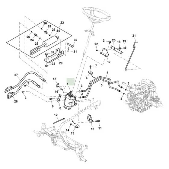 John Deere X370 - PC12710 - Hydraulic Lines - ST841565