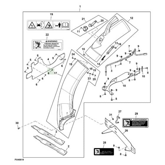 John Deere X370 - PC12710 - Chute Kit - ST846695