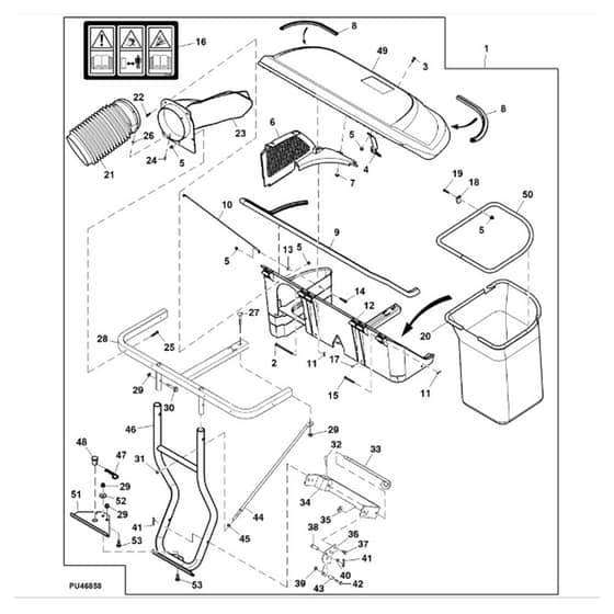 John Deere X370 - PC12710 - Hopper Kit - ST931692