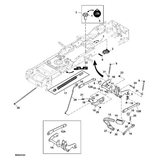 John Deere X380 - PC12711 - Lift System - ST846539