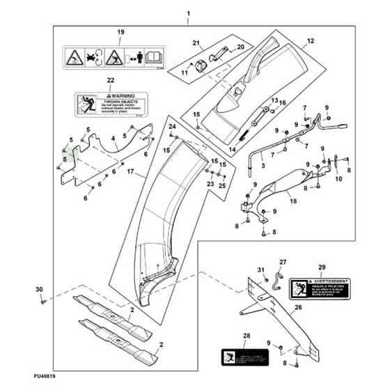 John Deere X380 - PC12711 - Chute Kit - ST846695