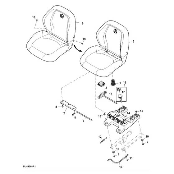 John Deere X390 - PC12713 - Seat (110001 - ) - ST1008630
