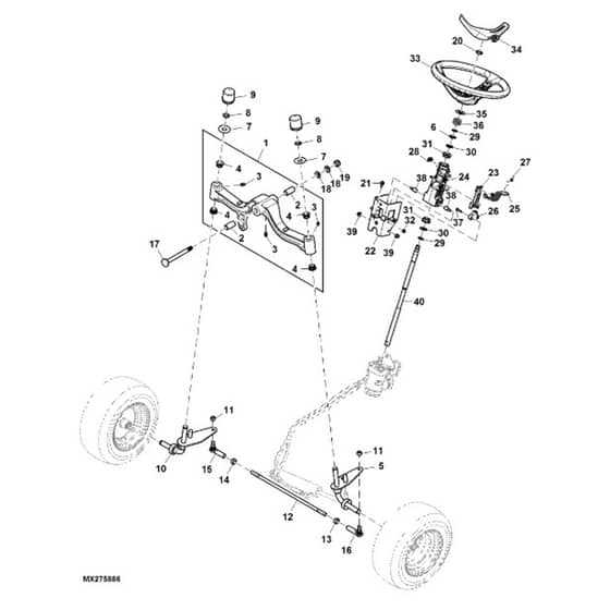 John Deere X390 - PC12713 - Front Axle - ST840794