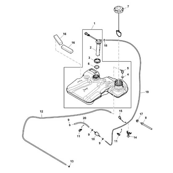 John Deere X390 - PC12713 - Fuel Tank - ST842374