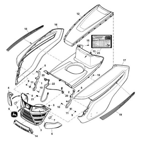 John Deere X394 - PC12714 - Hood - ST840191
