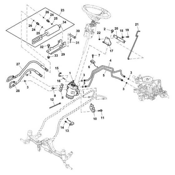 John Deere X394 - PC12714 - Hydraulic Lines - ST841312