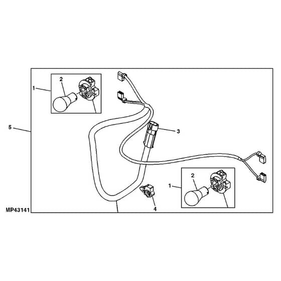 John Deere X500 - PC9524 - Headlight Wiring ( - 020000) - ST541707