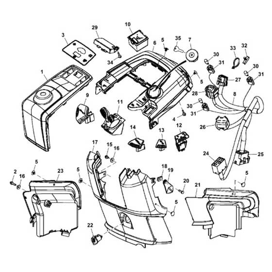 John Deere X500 - PC9524 - Instrument Panel (020001 - ) - ST541892