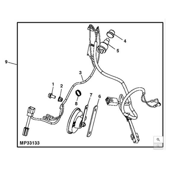 John Deere X534 - PC9526 - Horn Kit - ST541173