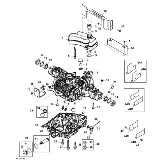 John Deere X534 - PC9526 - Transaxle Case - ST542025