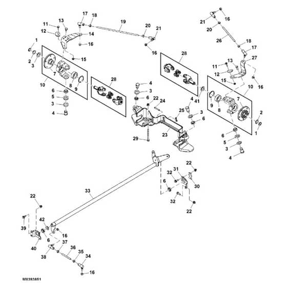 John Deere X534 - PC9526 - Rear Axle - ST542037