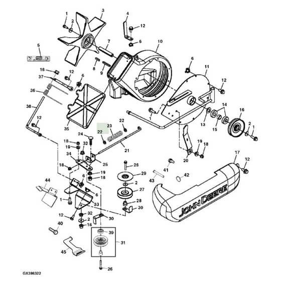 John Deere X540 - PC9527 - Blower Housing - ST541661