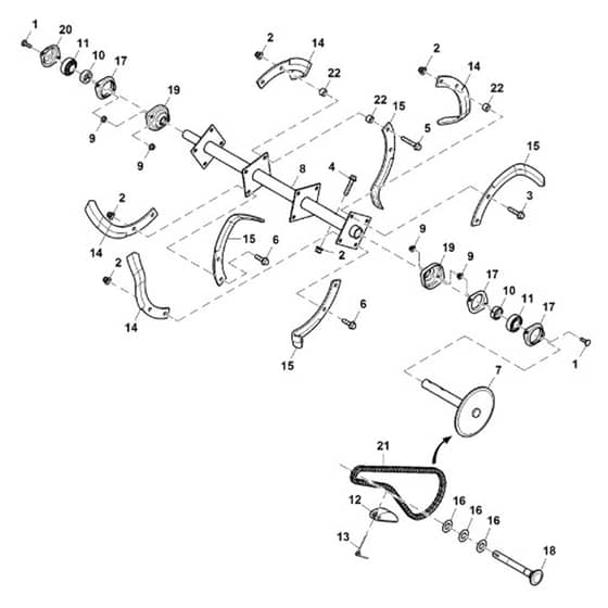 John Deere X540 - PC9527 - Tines - ST541816
