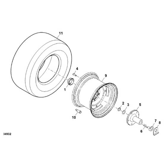 John Deere X540 - PC9527 - Rear Wheels - ST542178