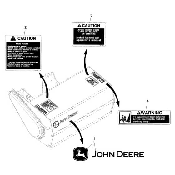 John Deere X570 - PC12715 - Labels - ST842223